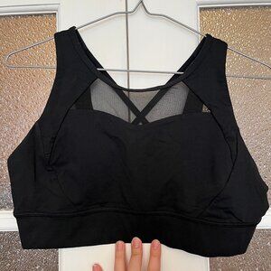 Lululemon 🍋 Black High neck Bra Closure Mesh Sports Bra Size 10